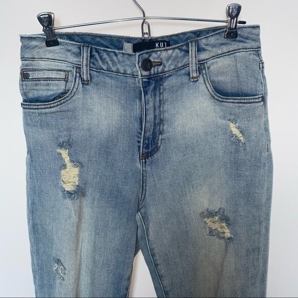 Kut From the Kloth | Catherine Ripped High Waist Slim Boyfriend Jeans In Variety - Picture 3 of 13